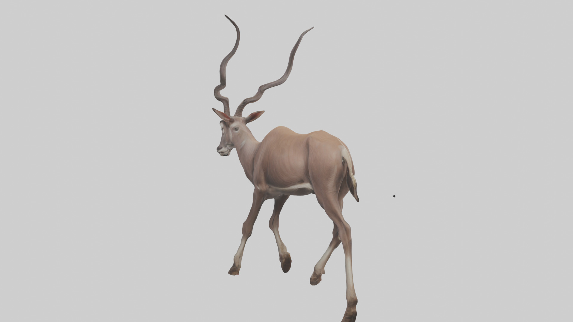 Kudu walking through brush model Low-poly 3D model_1