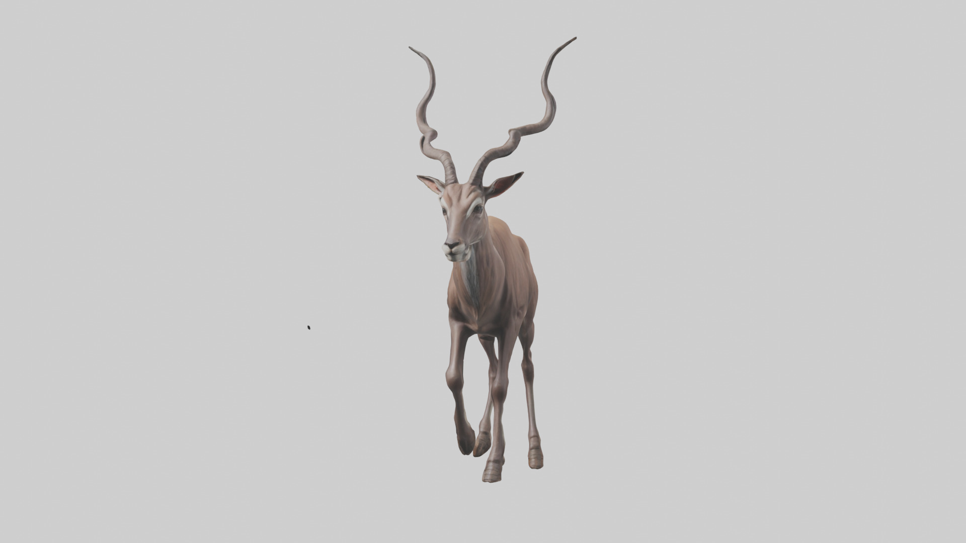 Kudu walking through brush model Low-poly 3D model_9