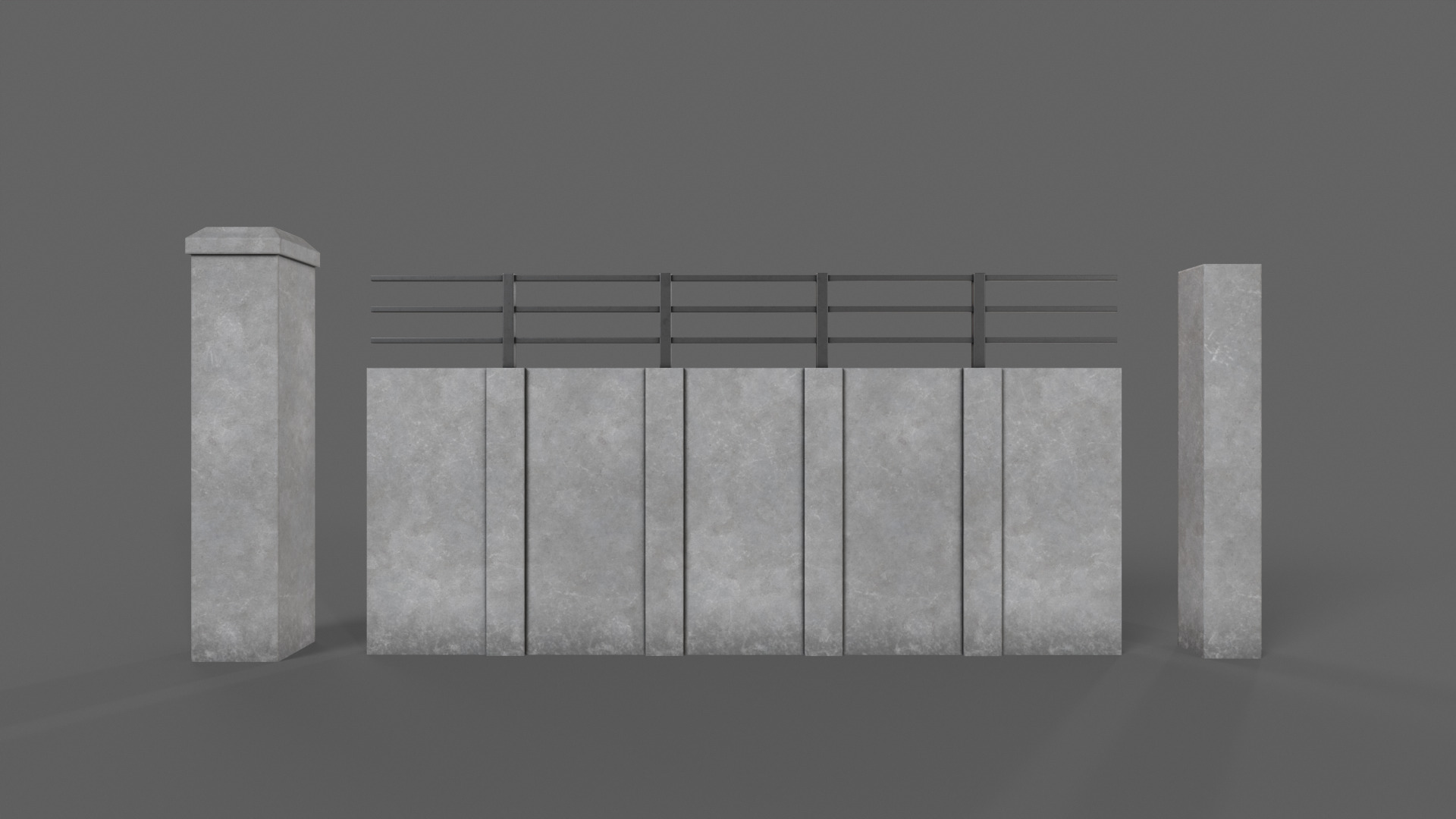 PBR Concrete Wall 5 Low-poly 3D model_9