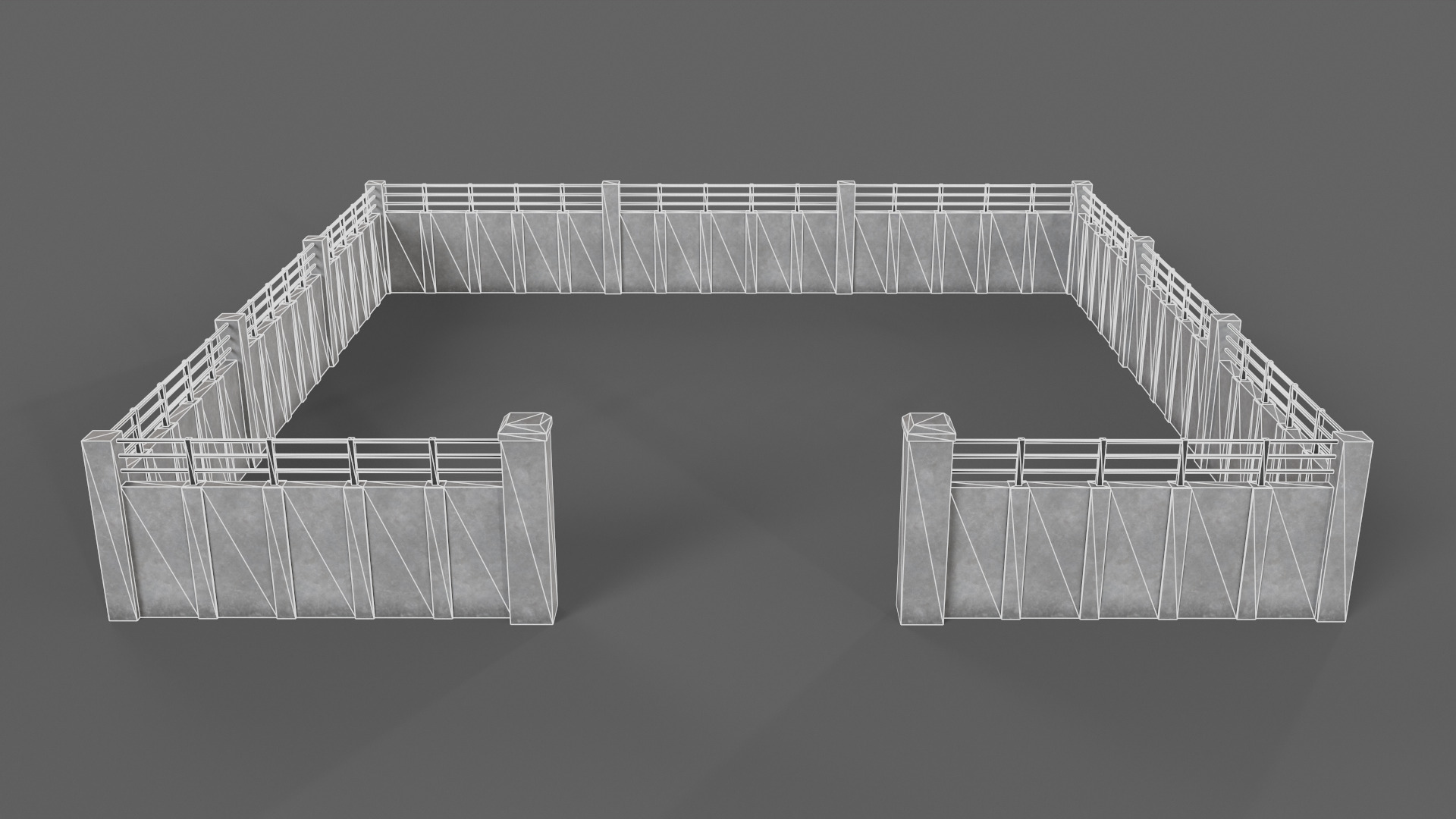 PBR Concrete Wall 5 Low-poly 3D model_14