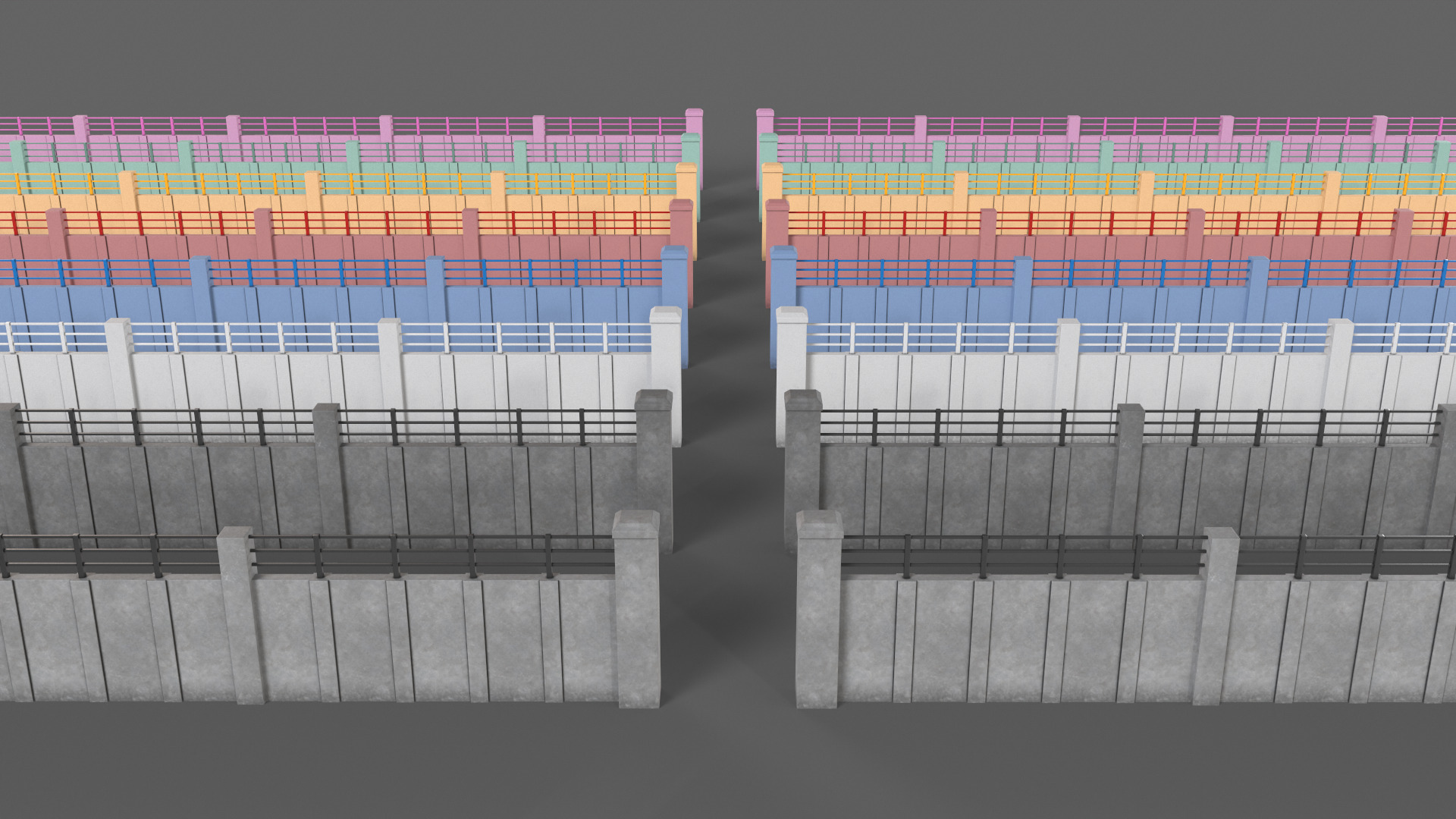 PBR Concrete Wall 5 Low-poly 3D model_2