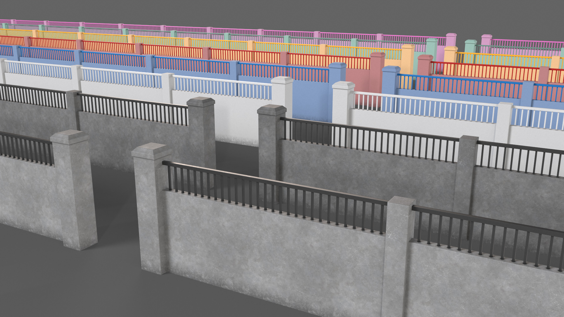 PBR Concrete Wall 6 Low-poly 3D model_6