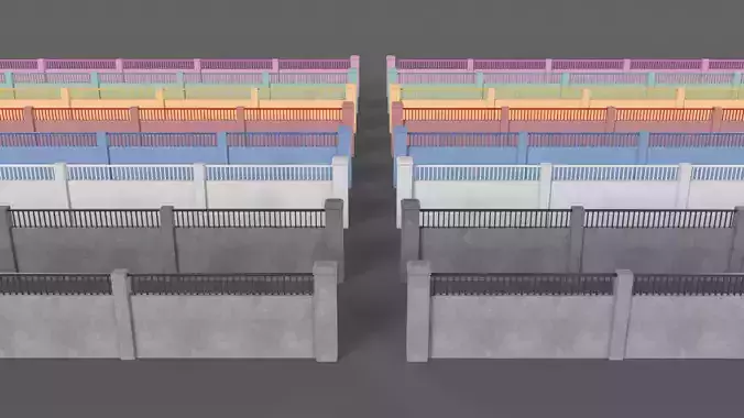 PBR Concrete Wall 6 Low-poly 3D model