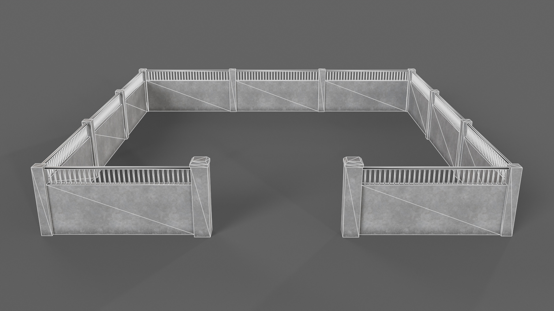 PBR Concrete Wall 6 Low-poly 3D model_14