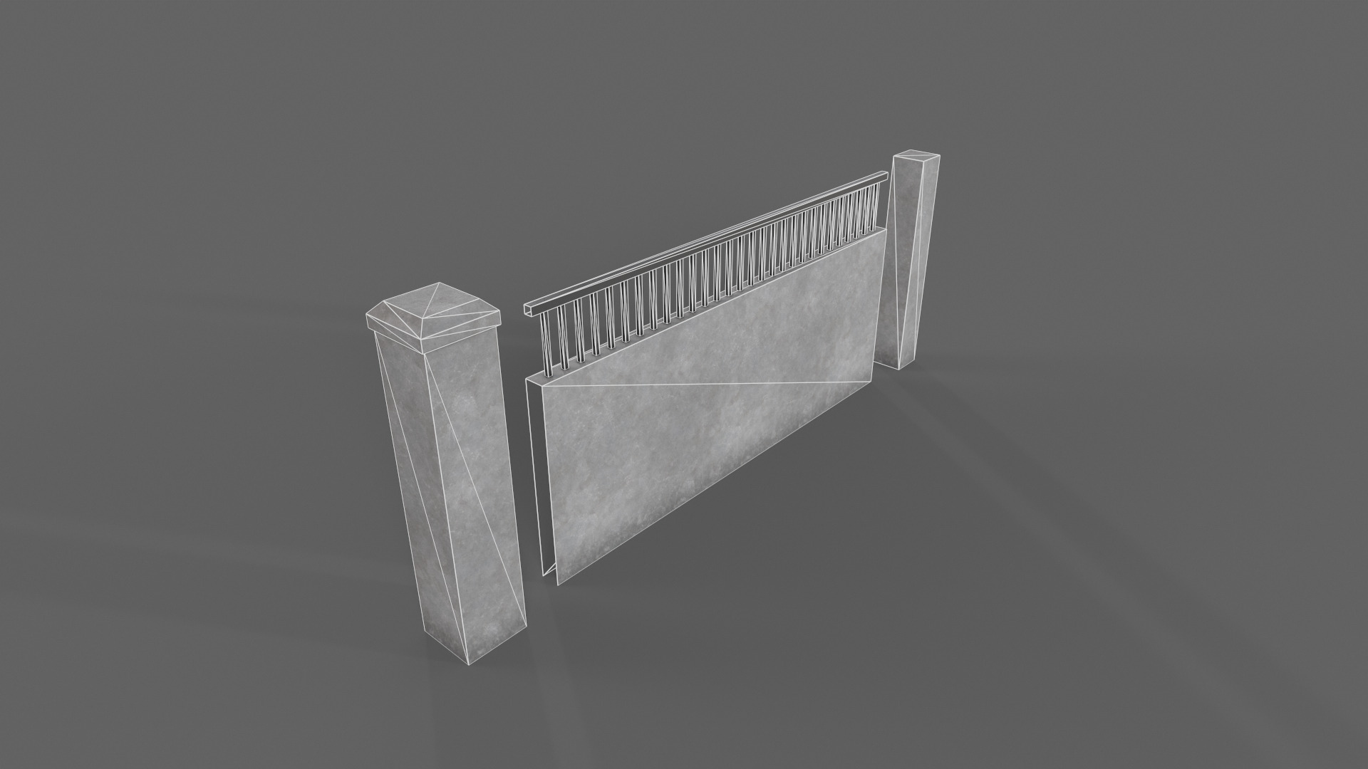 PBR Concrete Wall 6 Low-poly 3D model_12