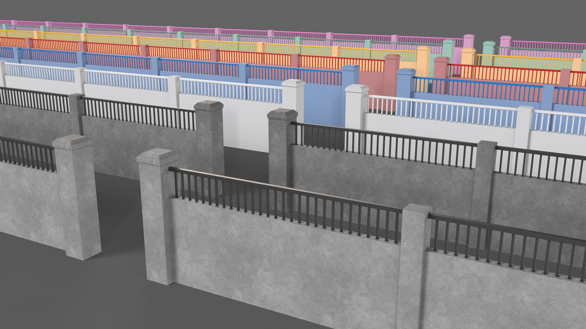 PBR Concrete Wall 6 Low-poly 3D model_5