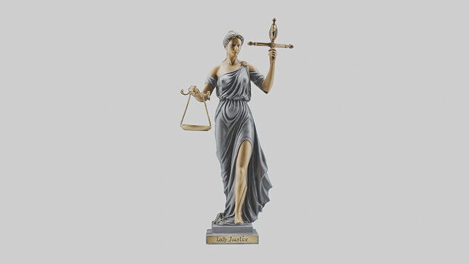 Lady Justice statue model Low-poly 3D model