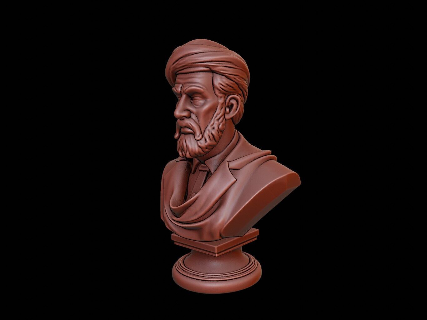 Al Farabi Bust 3D print model_1