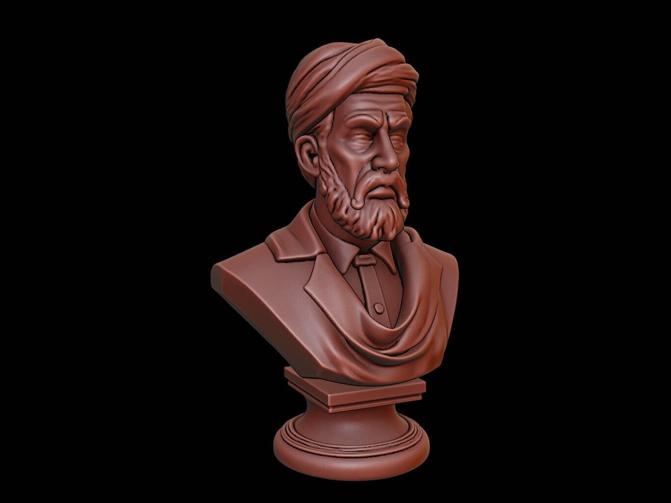 Al Farabi Bust 3D print model_2