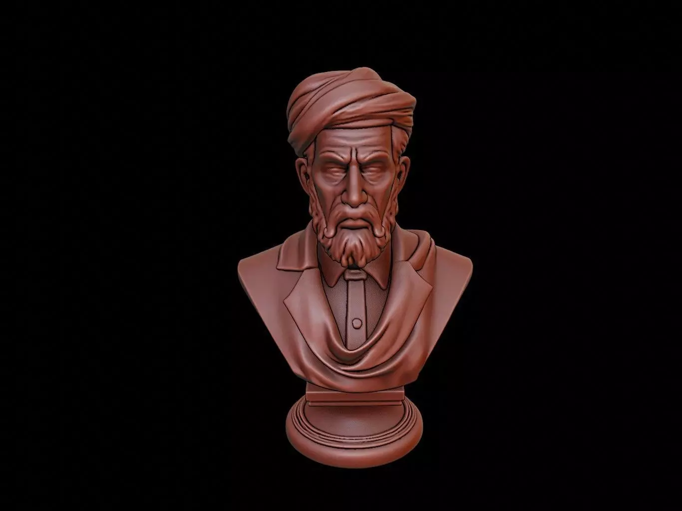 Al Farabi Bust 3D print model_0