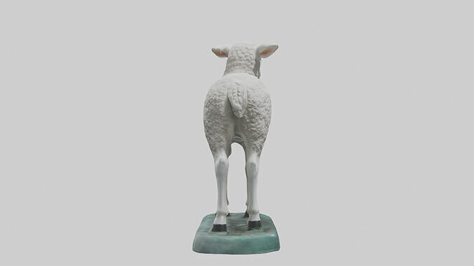 Lamb statue model Low-poly 3D model