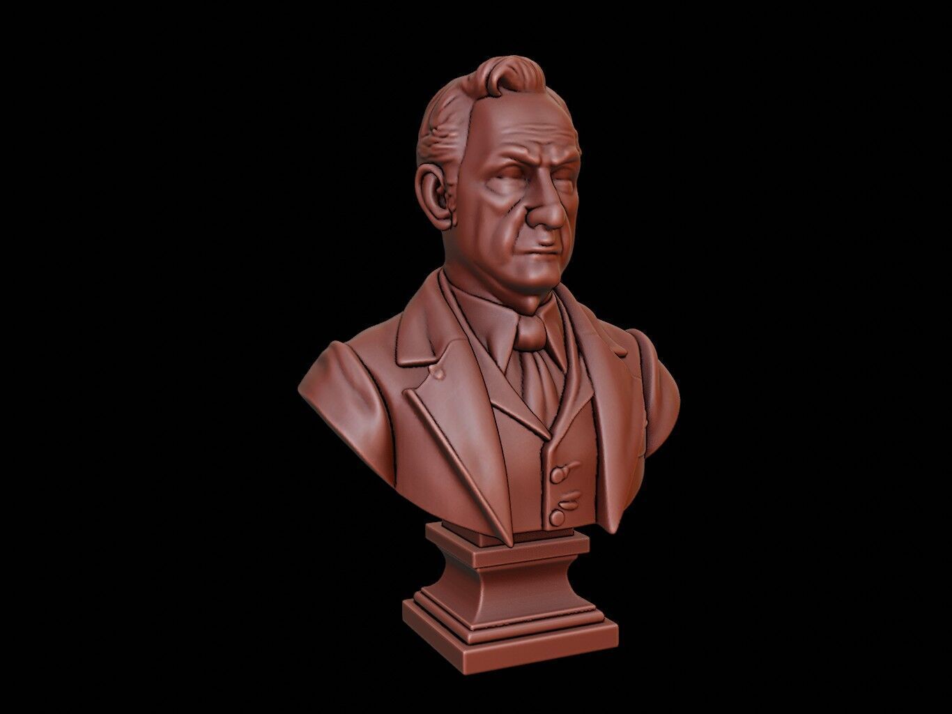 Auguste Comte Bust 3D print model_2