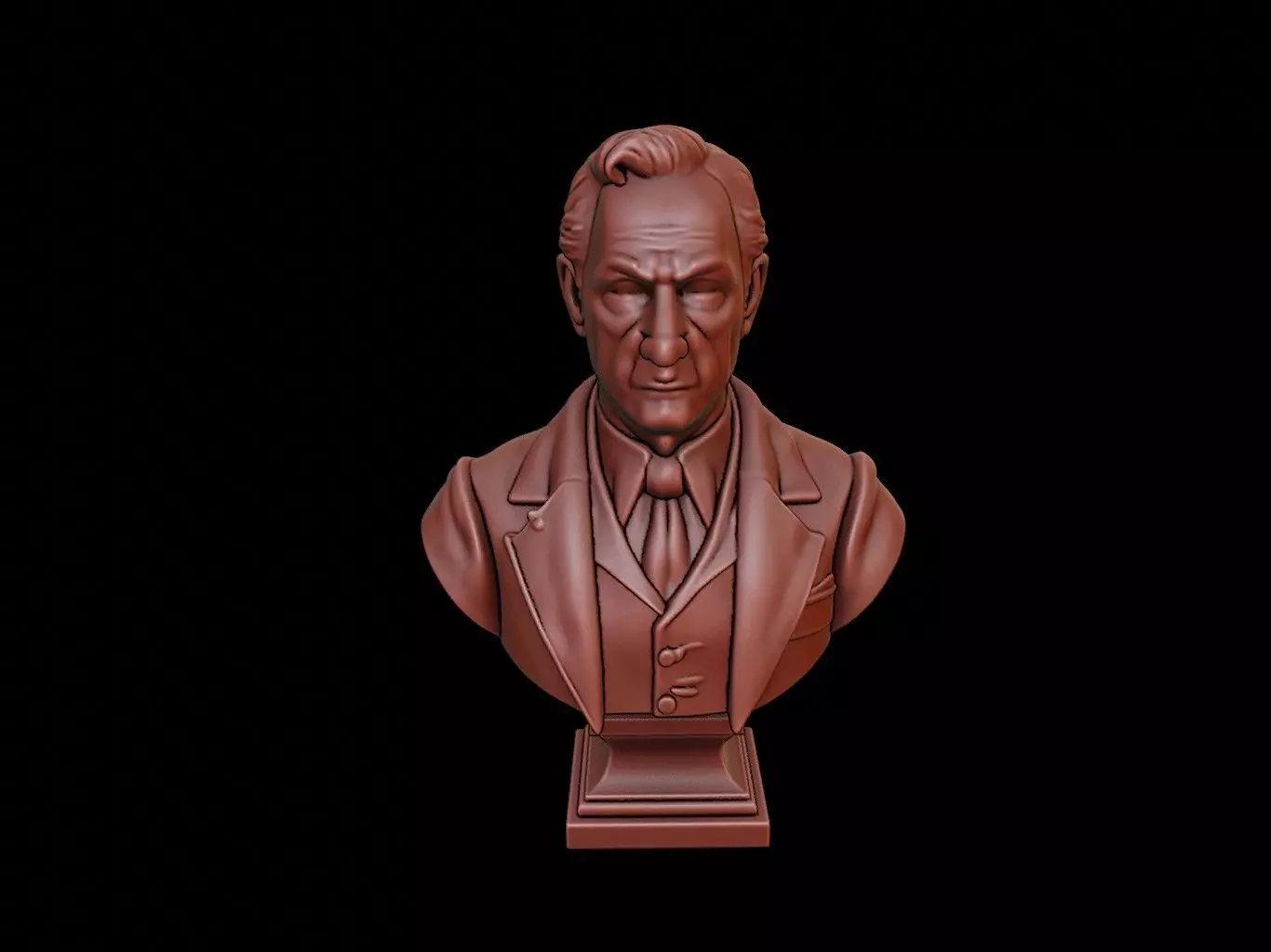 Auguste Comte Bust 3D print model_0