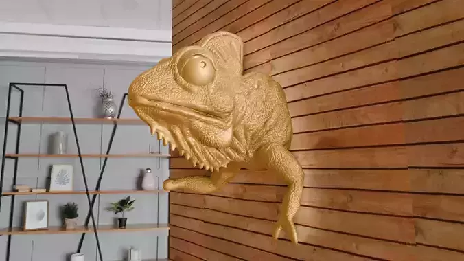 chameleon head wall mount STL