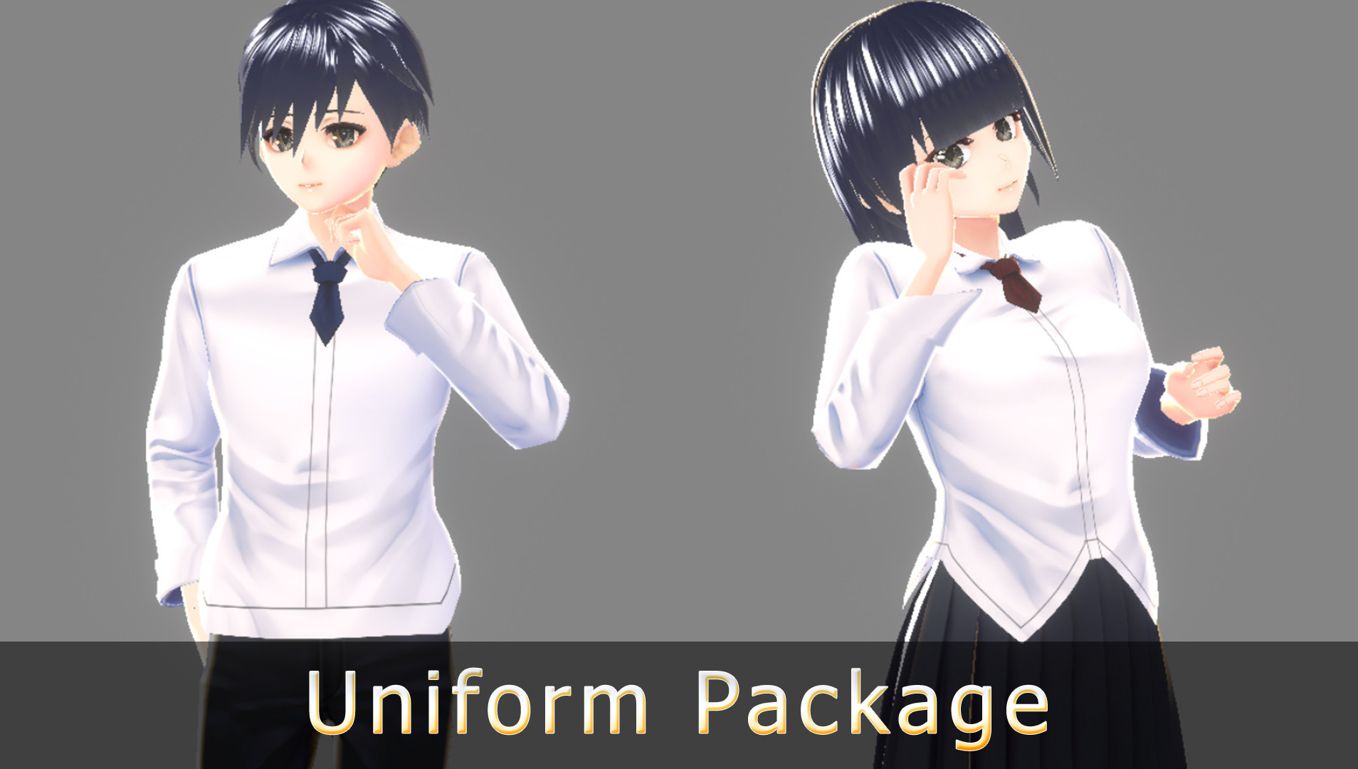 Anime Character - Uniform Pack 3D model_1