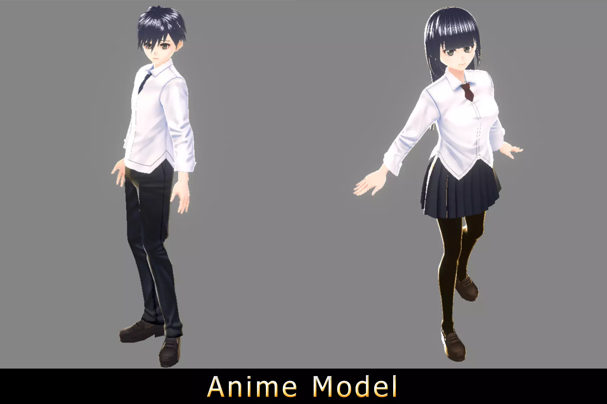 Anime Character - Uniform Pack 3D model_0