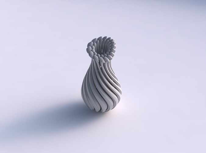 Vase curved twisted with beveled muscle structure and soft tips pimp up top