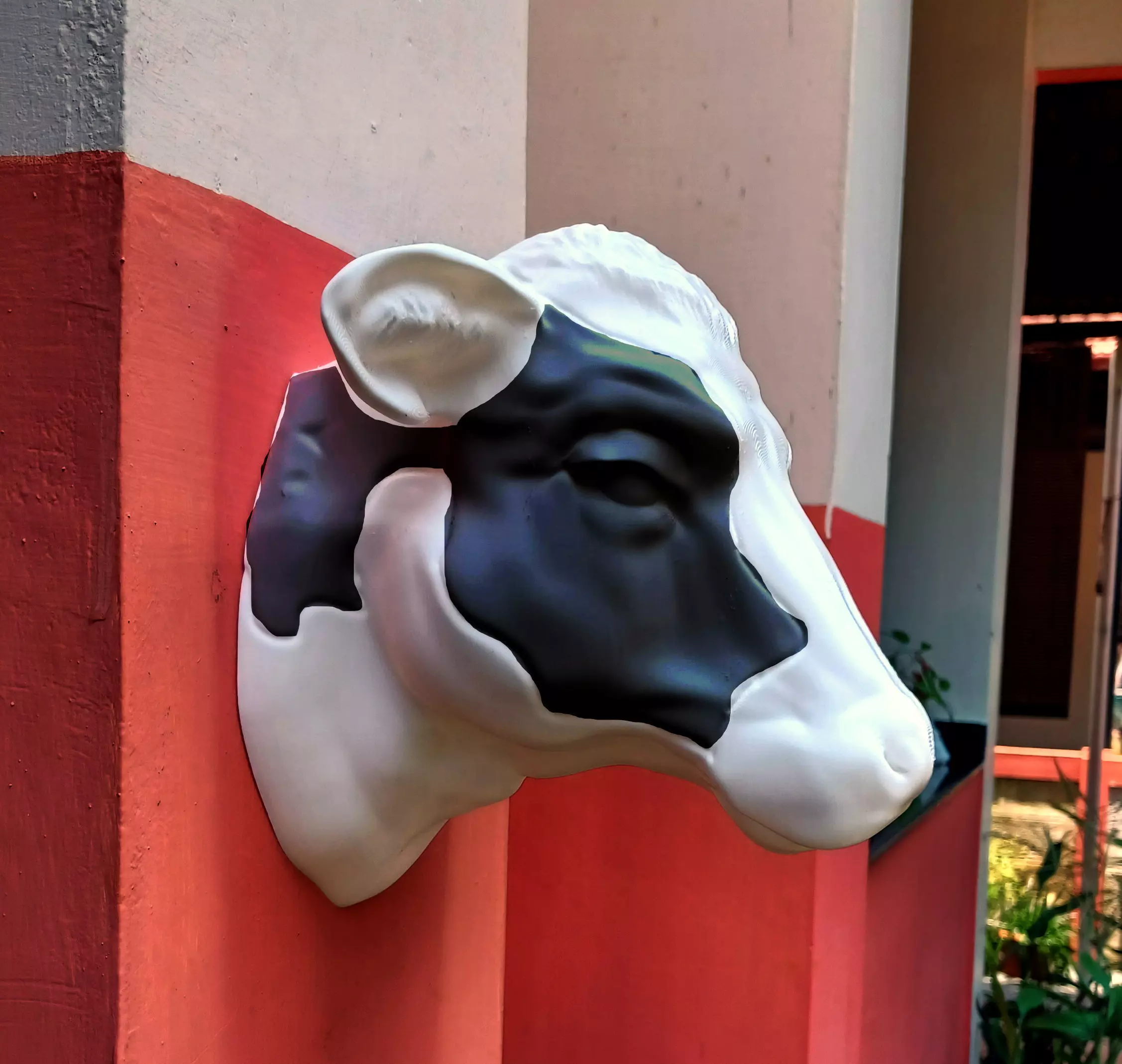Cow head wall mount decor STL 3D print model
