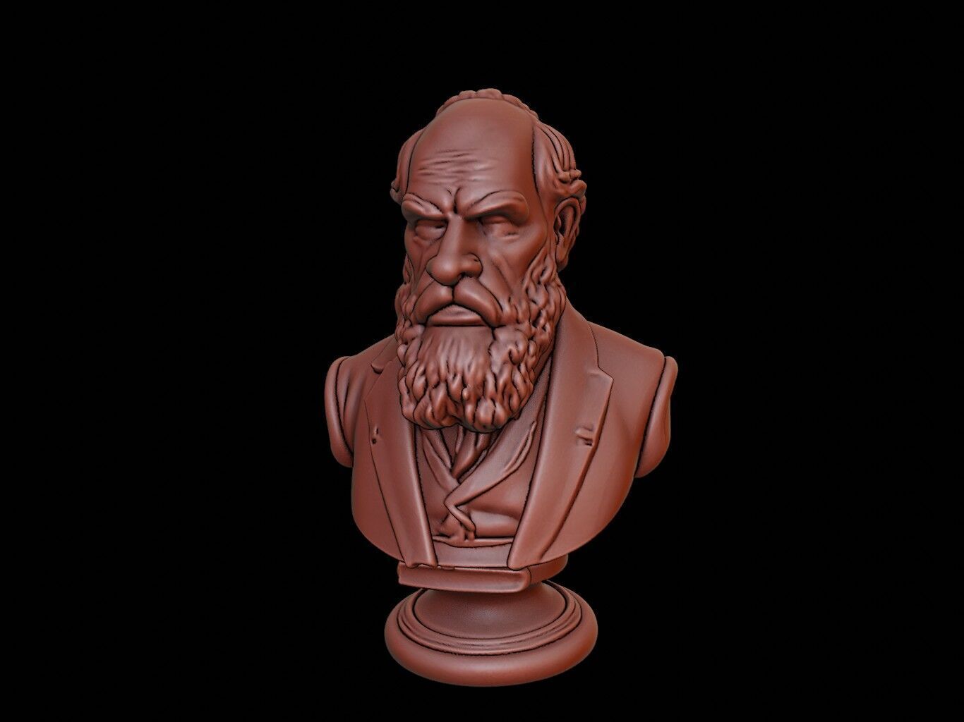Charles Darwin Bust 3D print model_1
