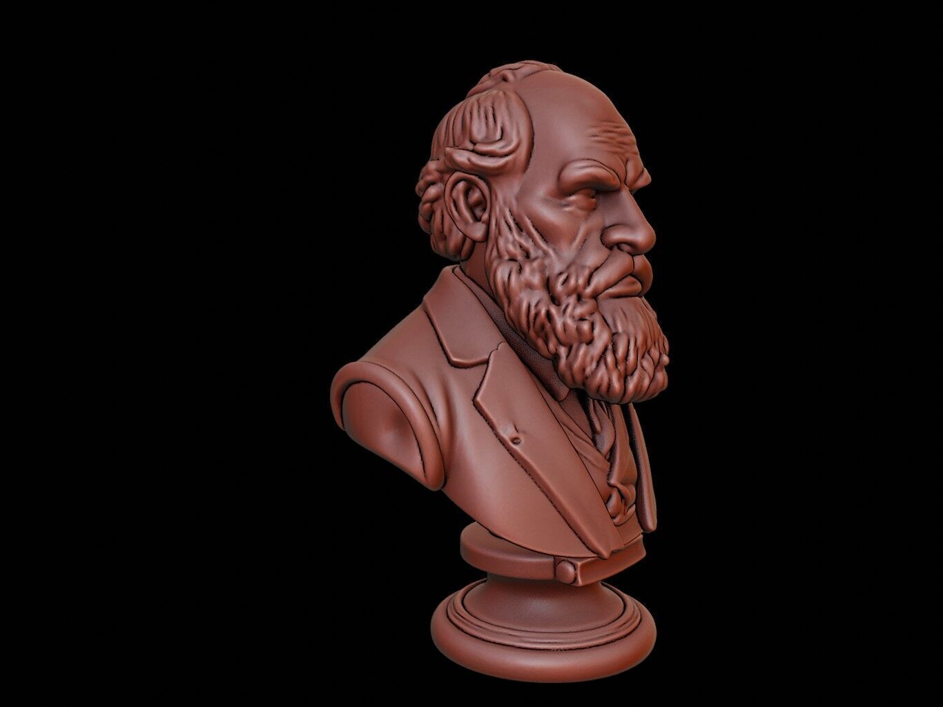 Charles Darwin Bust 3D print model_2