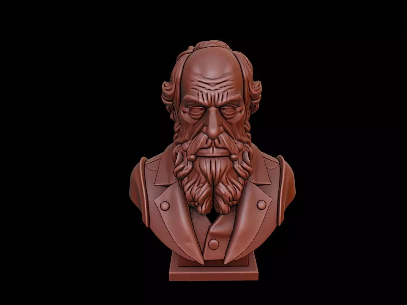 Charles Darwin Bust 3D print model_0