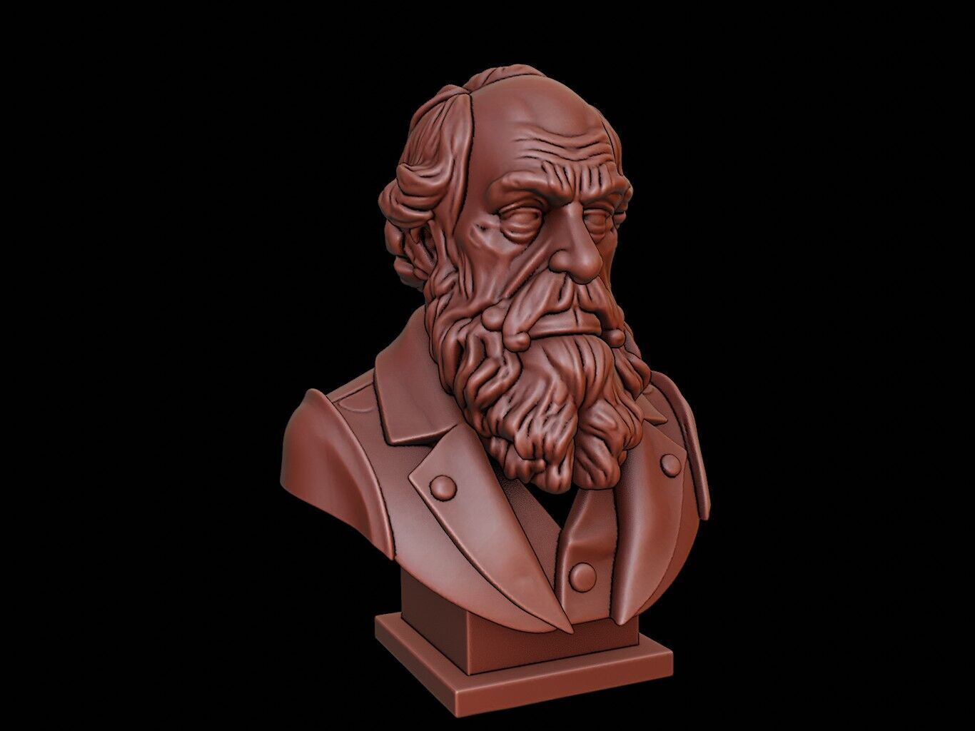 Charles Darwin Bust 3D print model_2