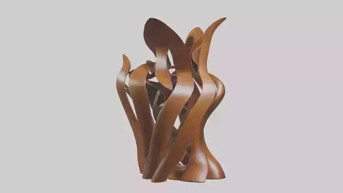Large wooden sculpture model