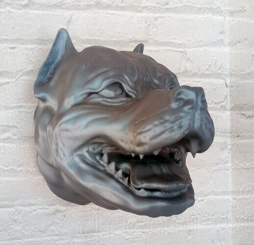 Pitbull head wall mount decor STL 3D print model