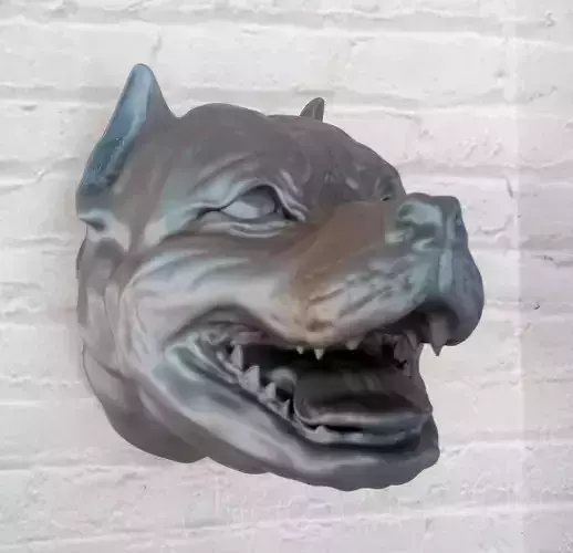 Pitbull head wall mount decor STL