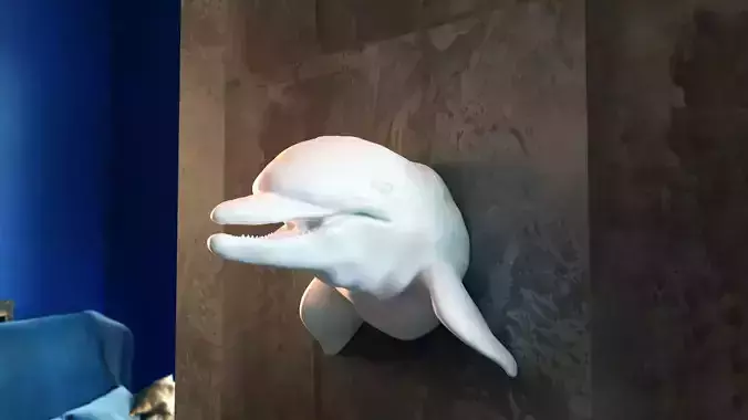 Dolphin head wall mount STL