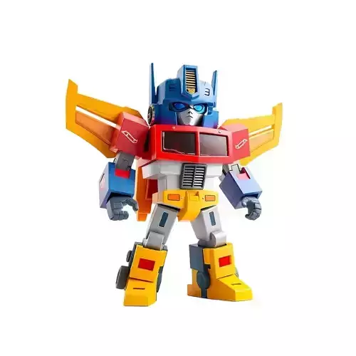 transformers 3D rendering of a cartoon character 3D print model