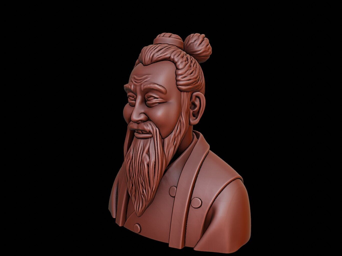 Confucius Bust 3D print model_1