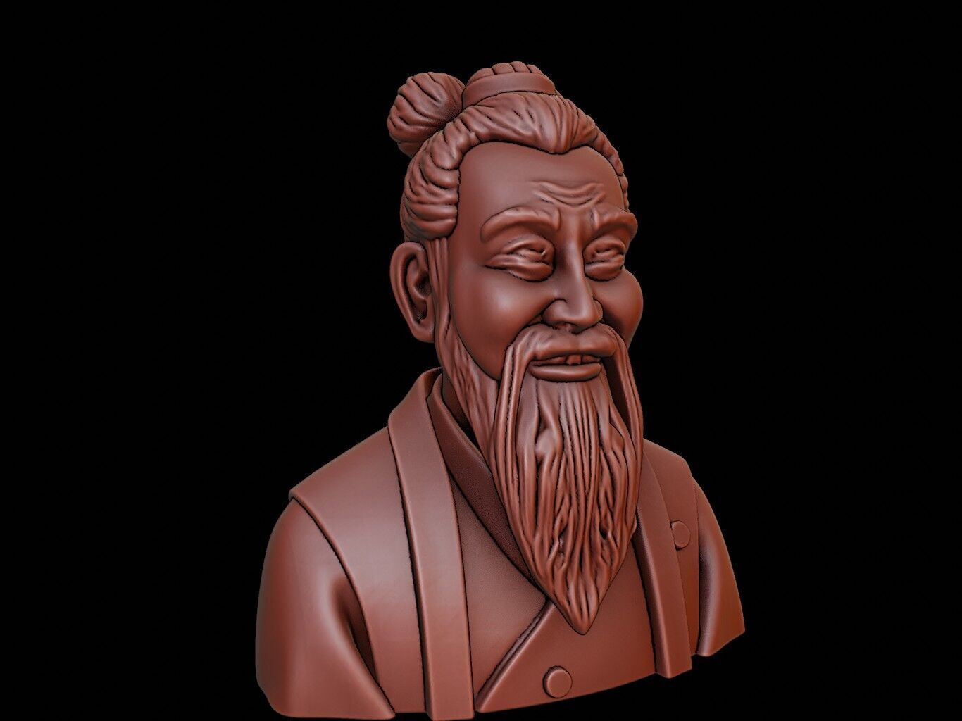 Confucius Bust 3D print model_2