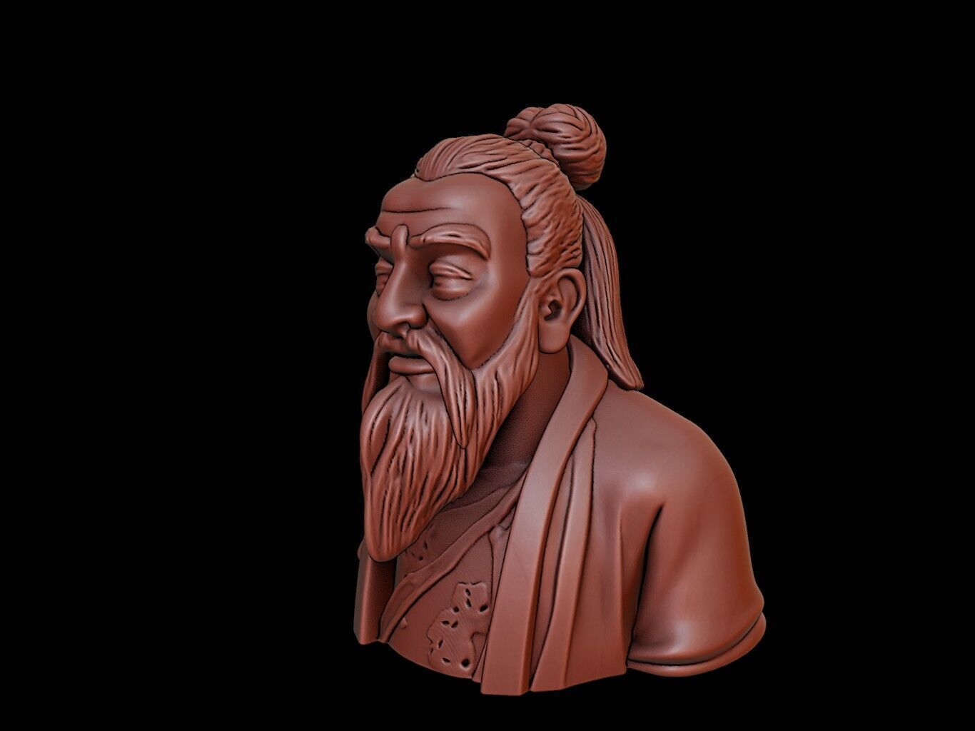 Confucius Bust 3D print model_1