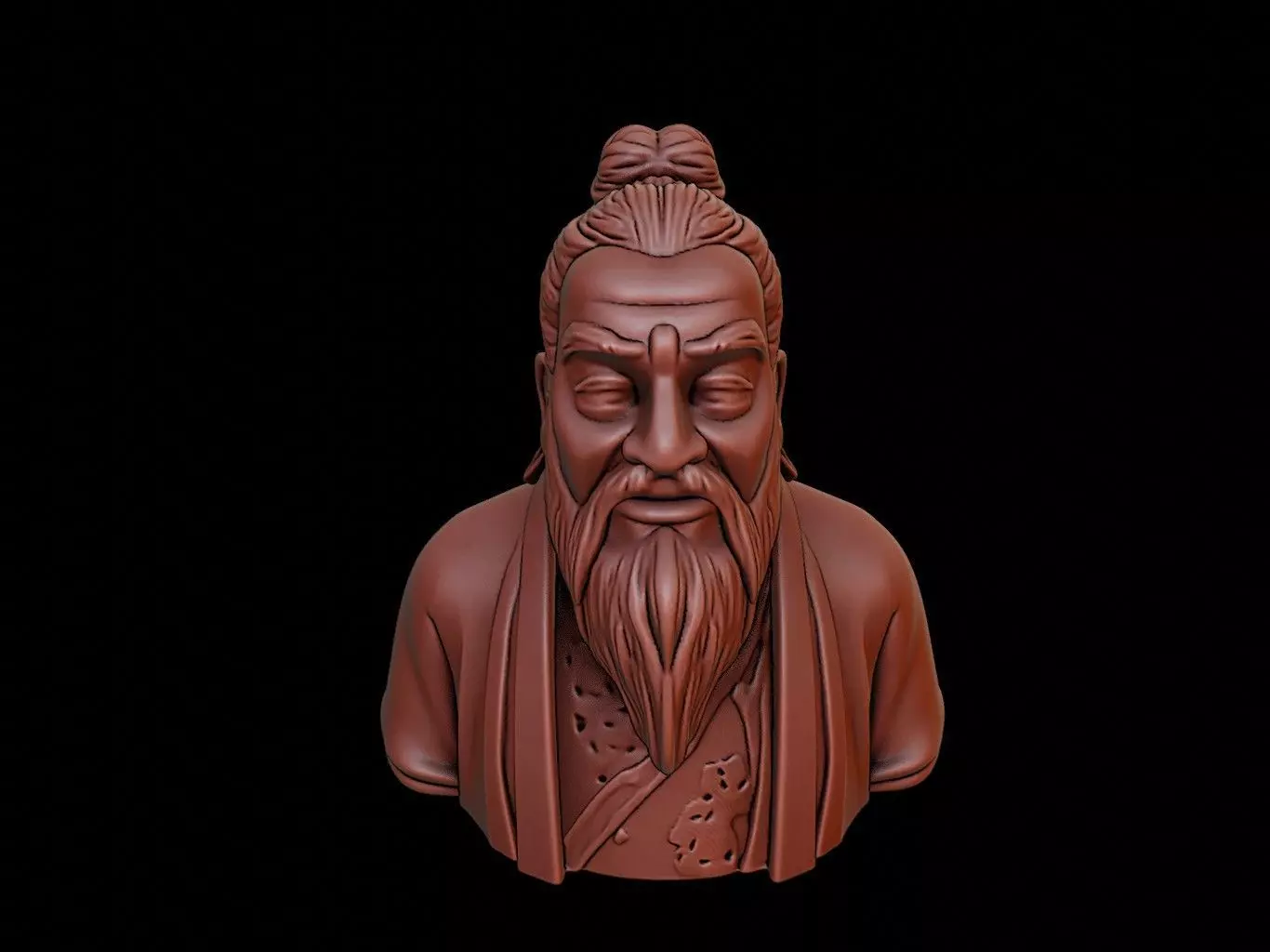 Confucius Bust 3D print model_0