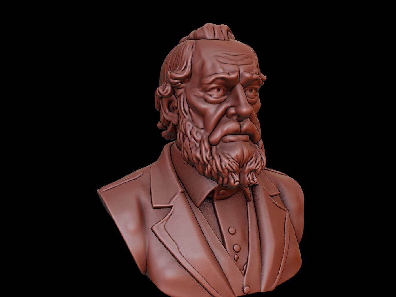 David Hume Bust 3D print model_2