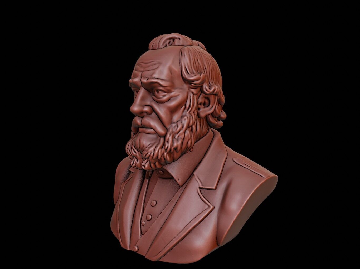 David Hume Bust 3D print model_1