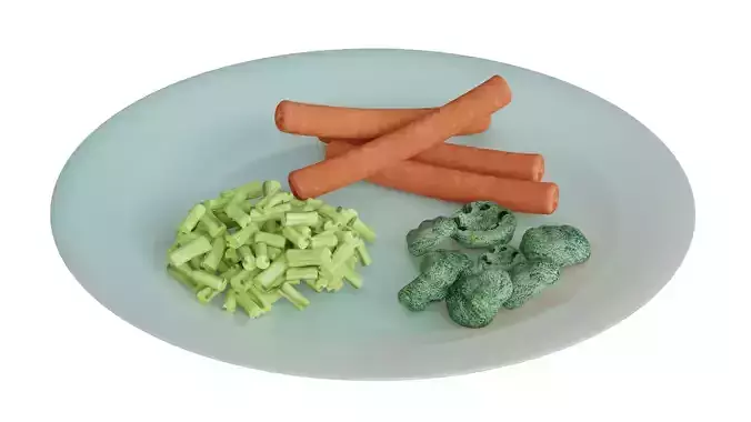 Food Plate Low-poly 3D model