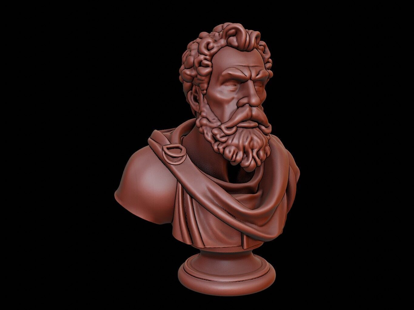 Democritus Bust 3D print model_2