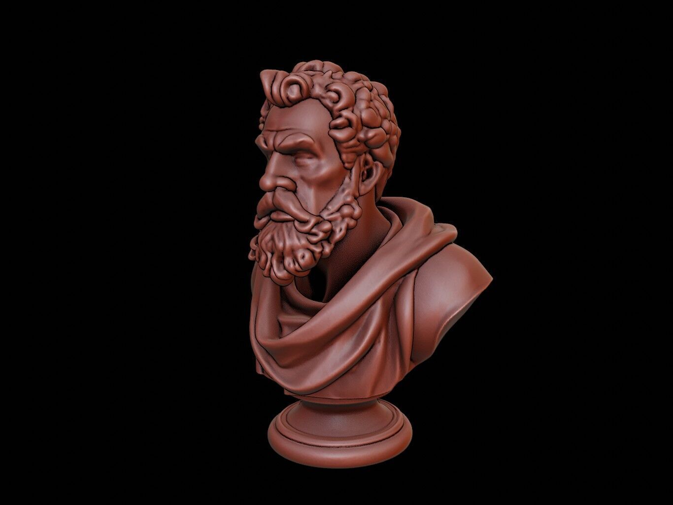 Democritus Bust 3D print model_1