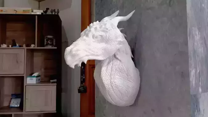 Dragon head wall mount STL