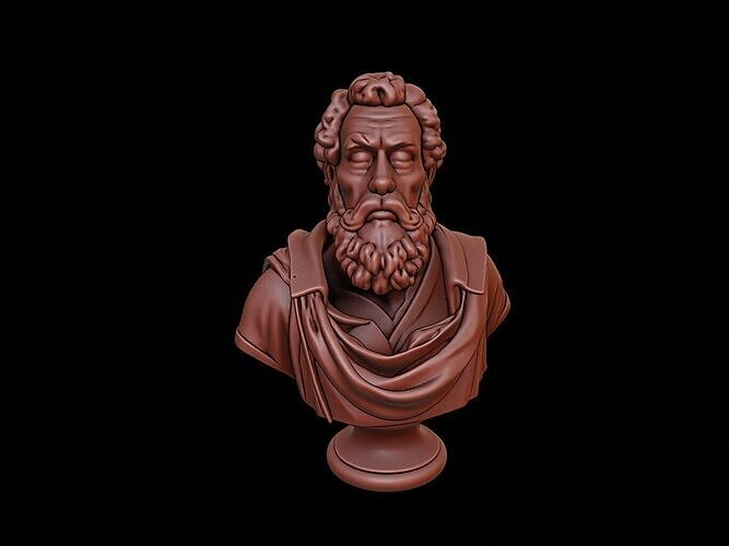 Democritus Bust 3D print model