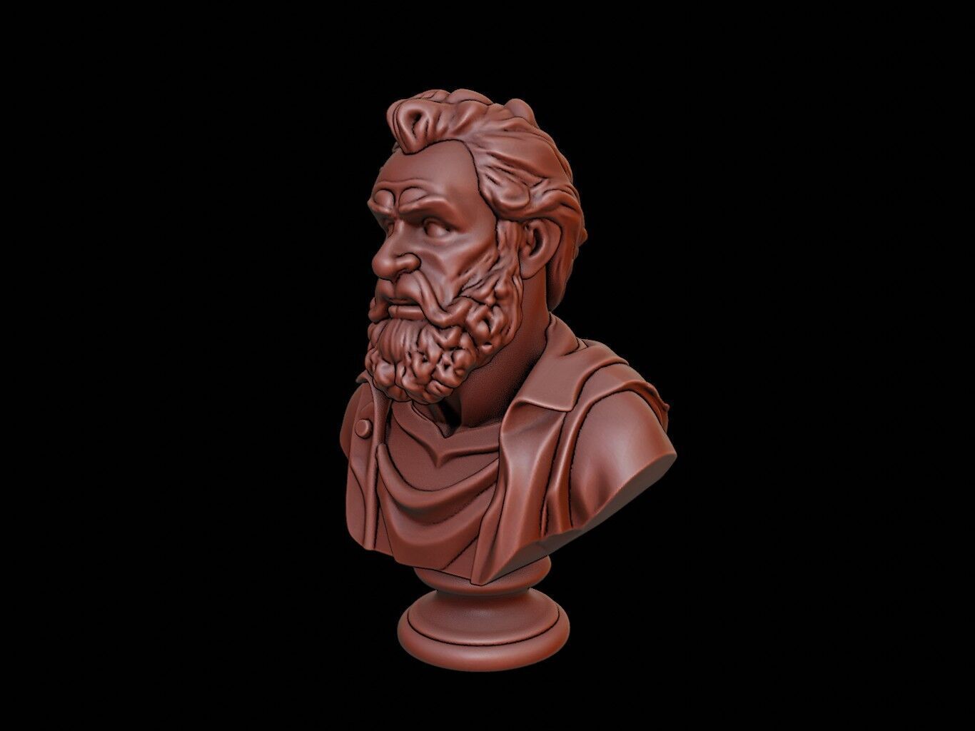Democritus Bust 3D print model_1