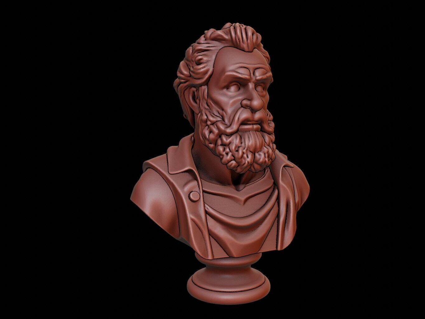 Democritus Bust 3D print model_2