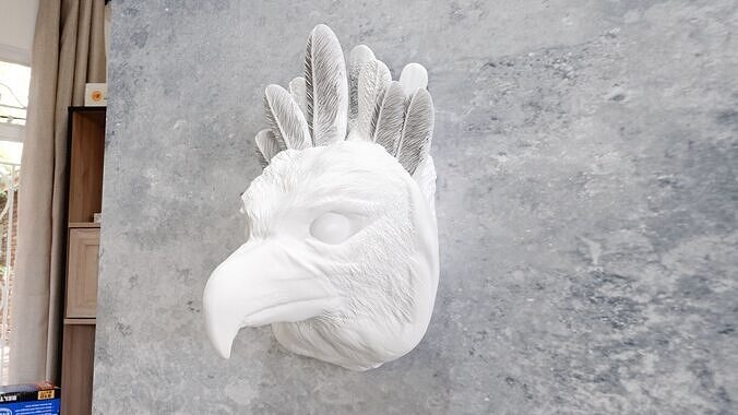 harpy eagle wall mount decor STL 3D print model