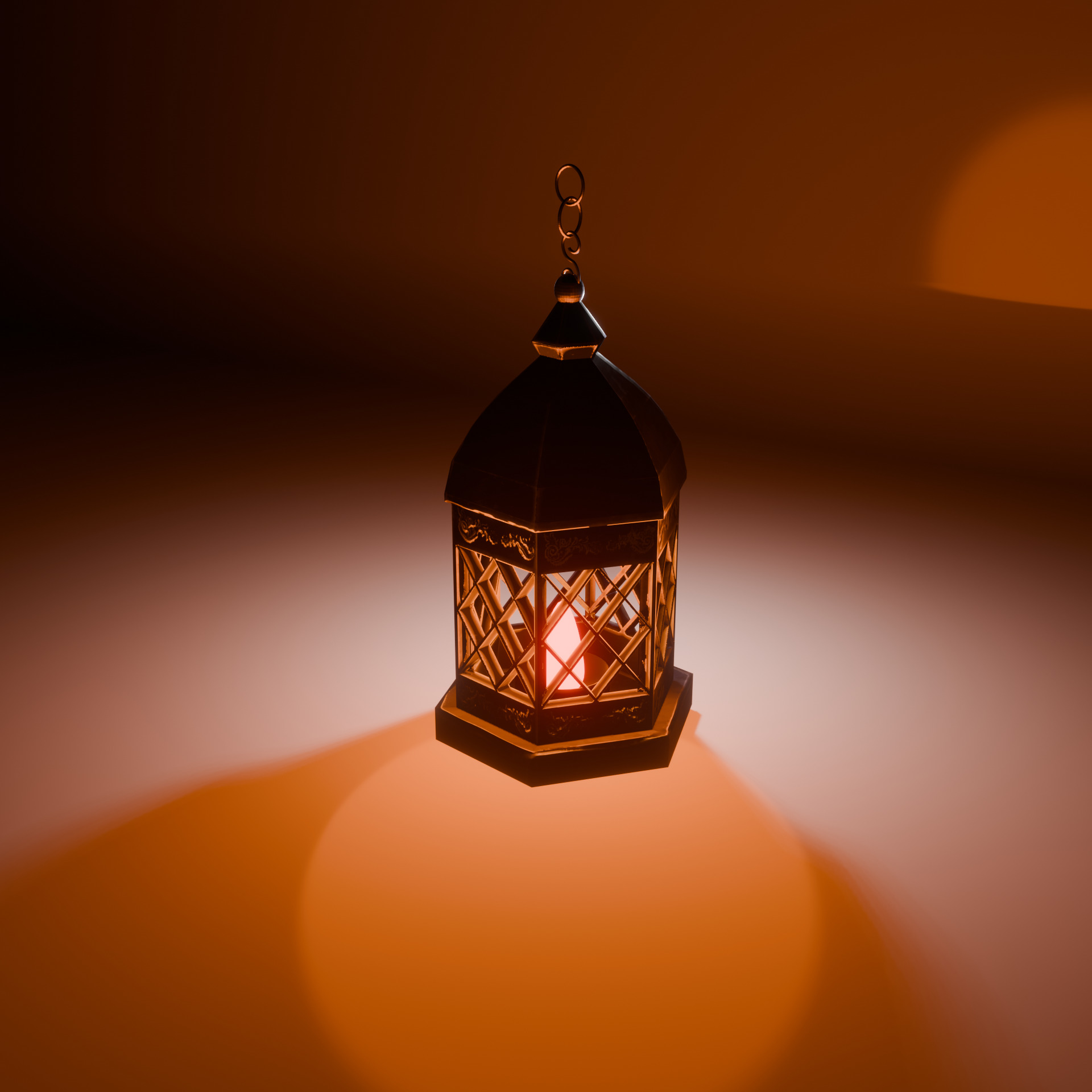 Low Poly Old Medieval Lantern Low-poly 3D model_5