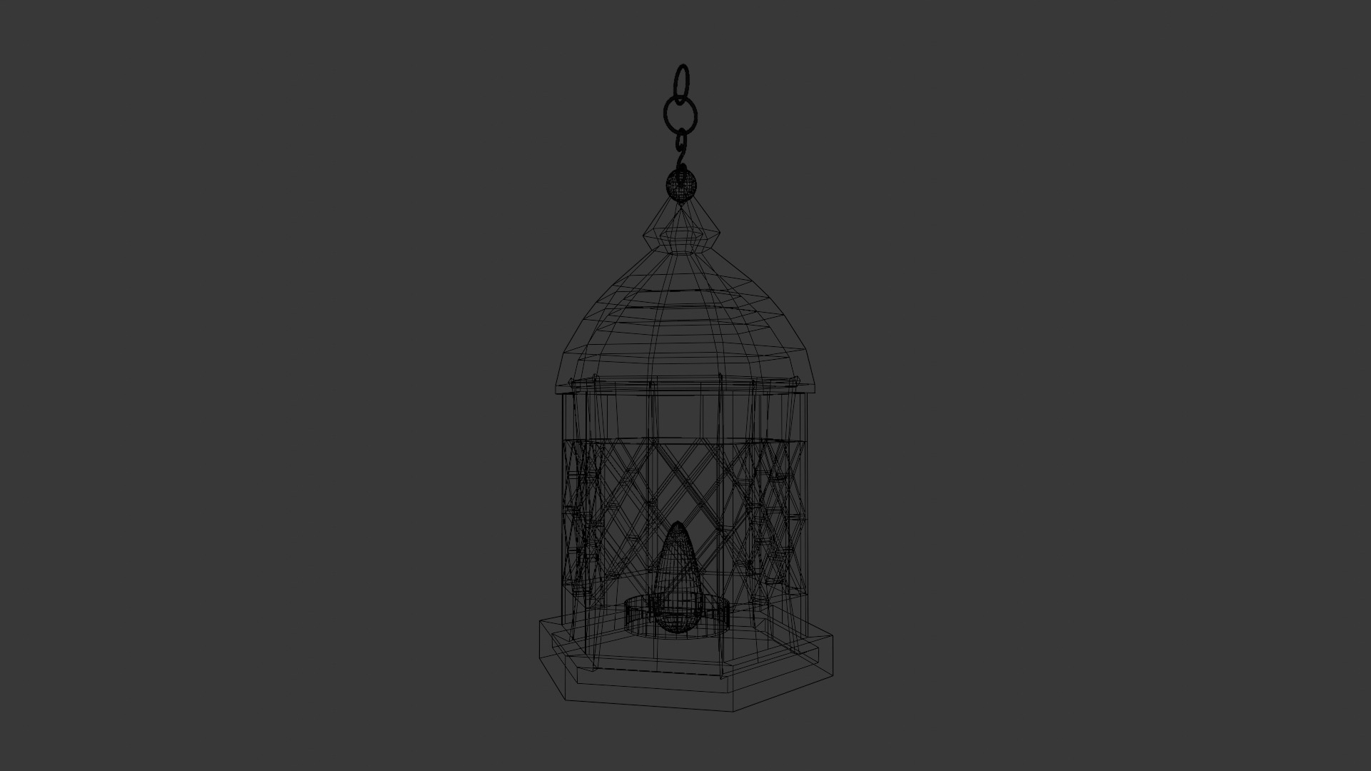 Low Poly Old Medieval Lantern Low-poly 3D model_2