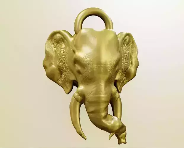 Elephant head Pendant necklace STL