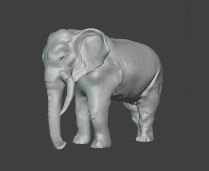 Elephant Statue standing STL 3D print model_0