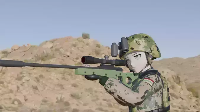 SK-7 rifle Free 3D model